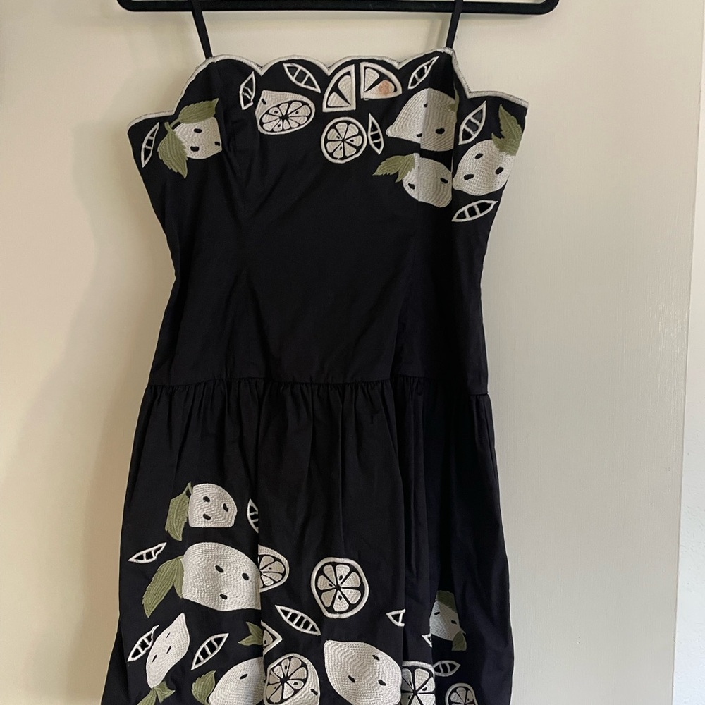 Corey Lynn Calter Black Dress with Colorful Embroidery